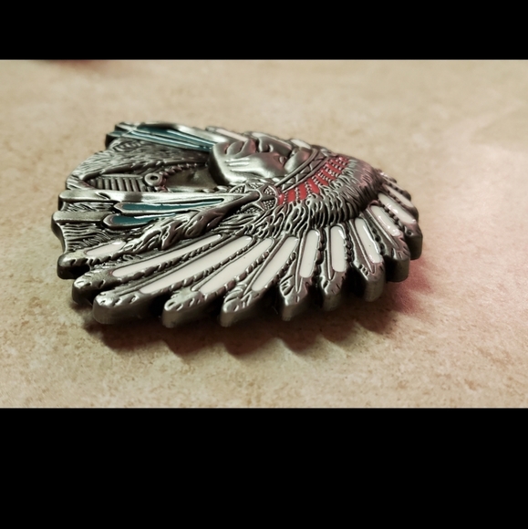 New Beautiful Unique Native American Chief belt buckle - Picture 2 of 3